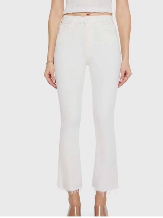 MOTHER Denim - Mother The Insider Crop Step Fray White Jeans